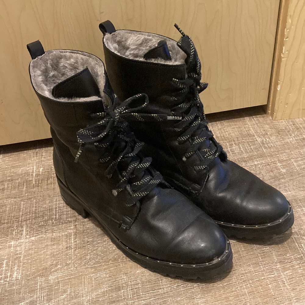 Freda Salvador leather shearling lined boots